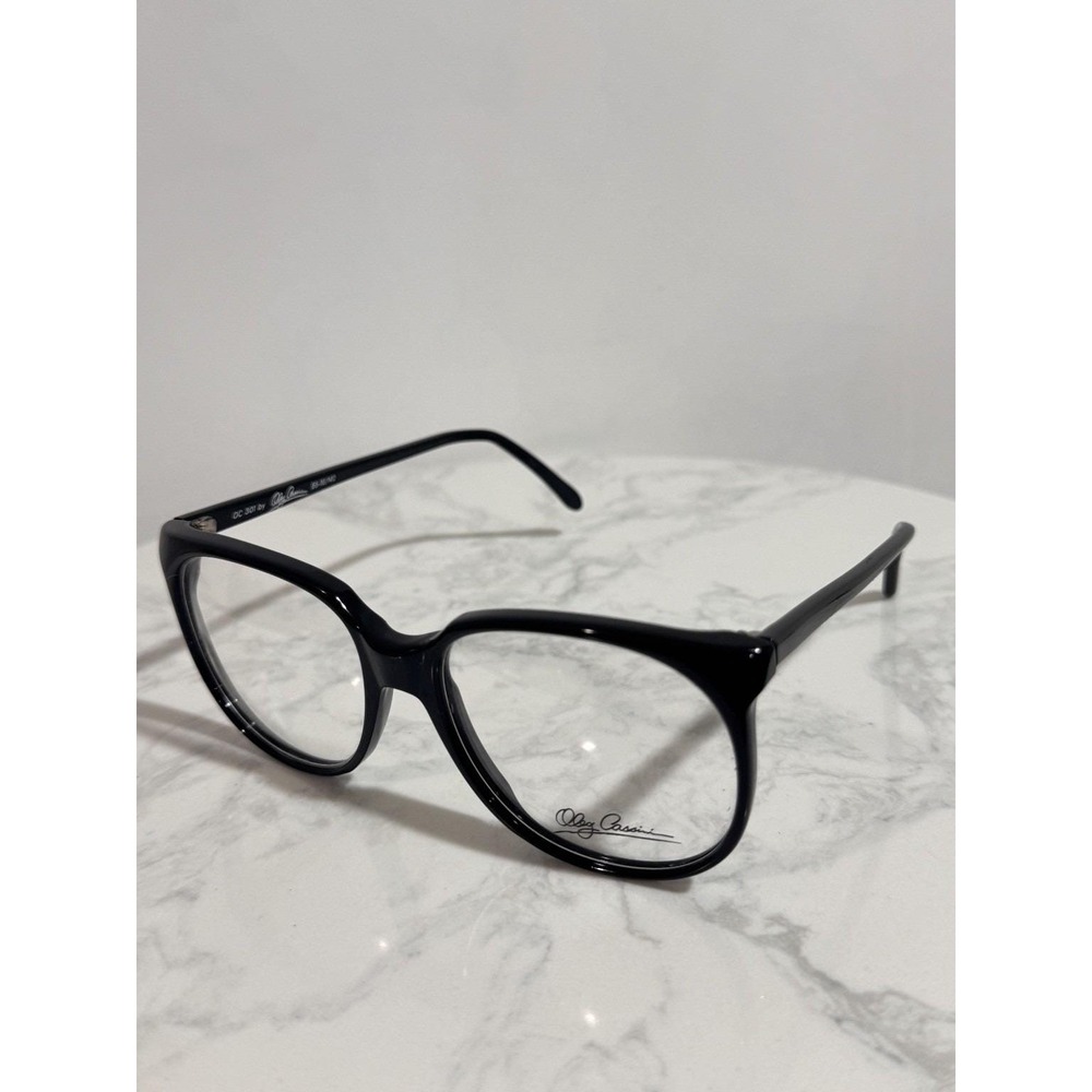 Oleg Cassini OC 301 Eyeglass Frames Black 55-16/140 Hand Made USA Cat Eye